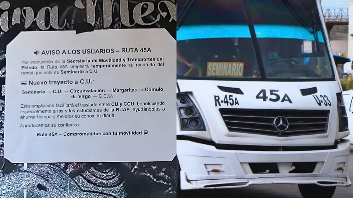 Ante demanda estudiantil, Ruta 45A tendrá nuevo recorrido al CCU en Puebla