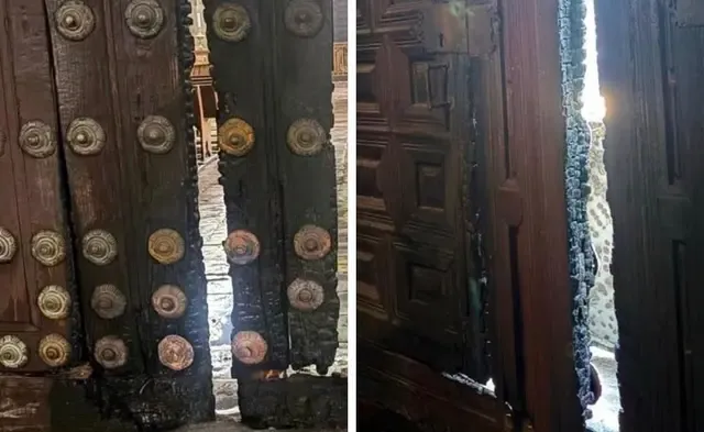 INAH autoriza restaurar el portón de la Catedral de Puebla vandalizado en enero