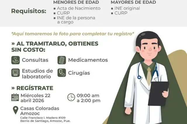 Amozoc anuncia Jornada de Afiliación al IMSS-BIENESTAR