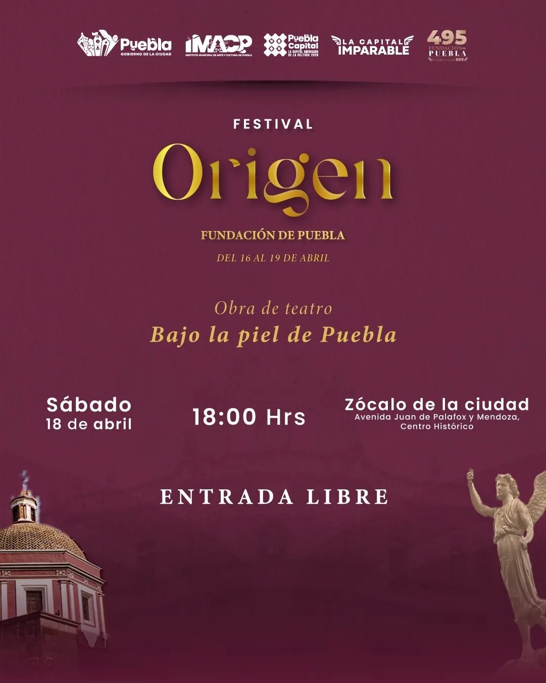 Presentan cartelera cultural por aniversario 495 de Puebla