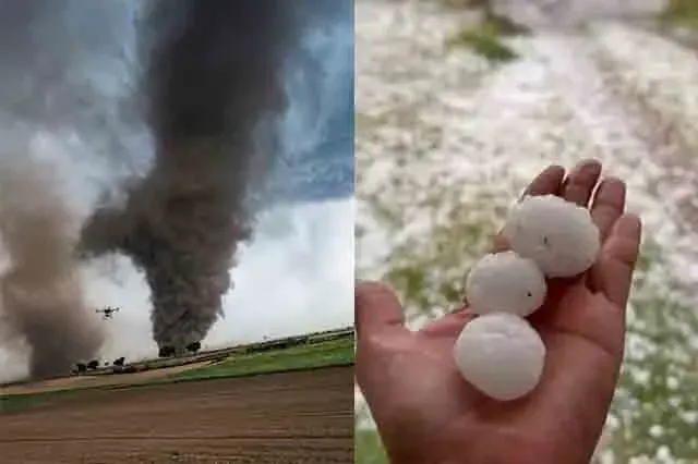 Intensa granizada en Cuyoaco; reportan posible tornado y “víbora de agua”