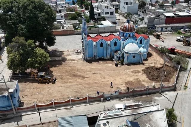 Ayuntamiento de Amozoc rehabilita la iglesia del barrio de Santo Ángel