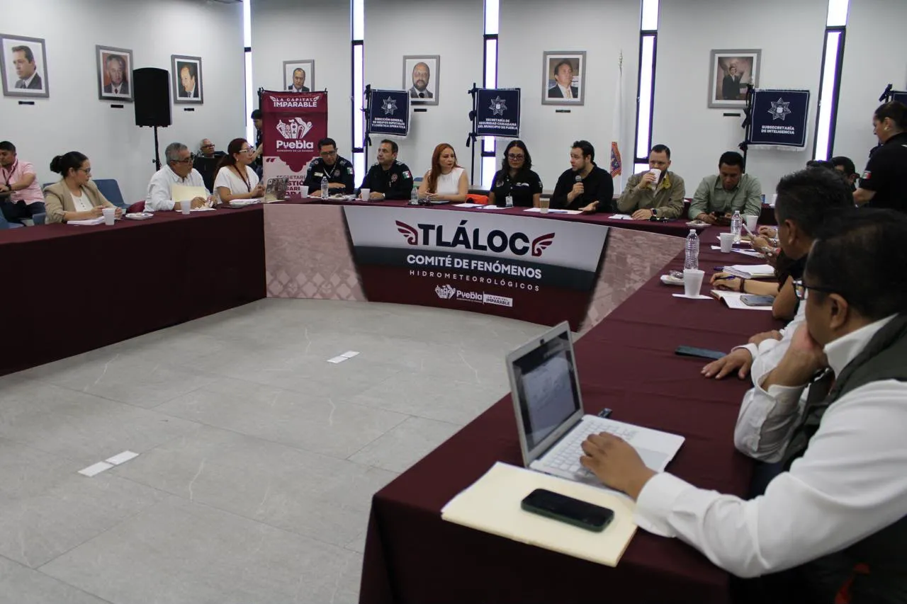 Comité Tláloc refuerza coordinación preventiva ante temporada de lluvias en Puebla Capital