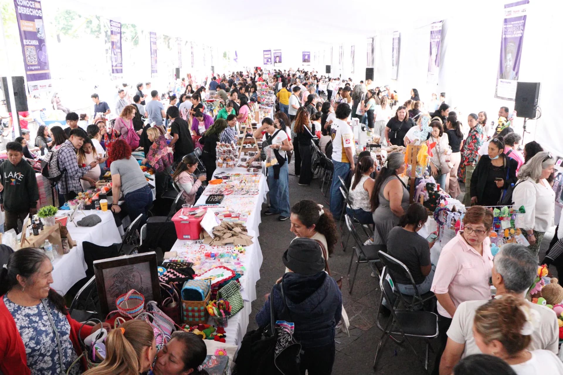 Mercadita Violeta reúne a 250 emprendedoras de 40 municipios en Puebla