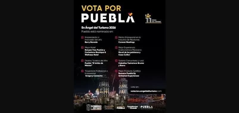 Puebla busca votos para ocho nominaciones al Ángel del Turismo