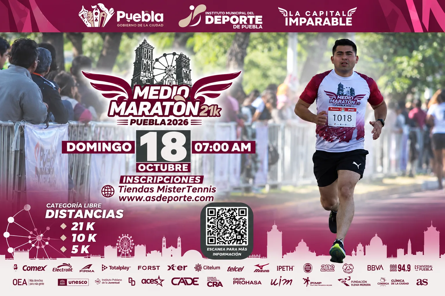 Medio Maratón 21K Puebla alista carrera con respaldo del Gobierno de la Ciudad